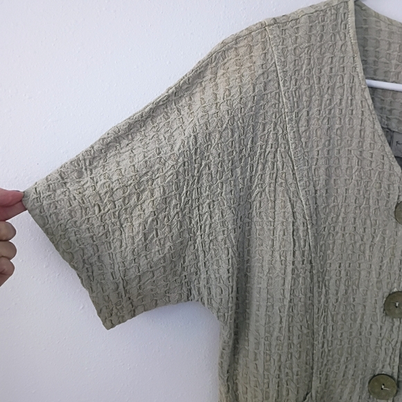 Focus 100% Cotton Crinkle Textured Button Front Jacket Natural Minimalist Coasta - Picture 5 of 7